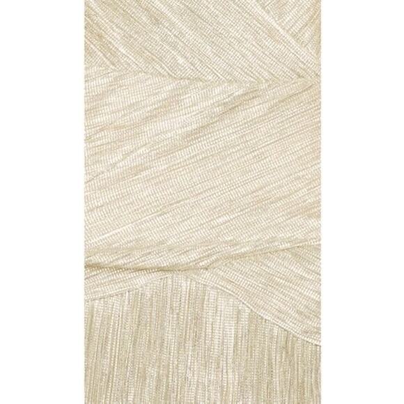 Saylor Saydee Silver Metallic Plisse Jacquard Mock Neck Party Mini Dress Size XS - Picture 4 of 9